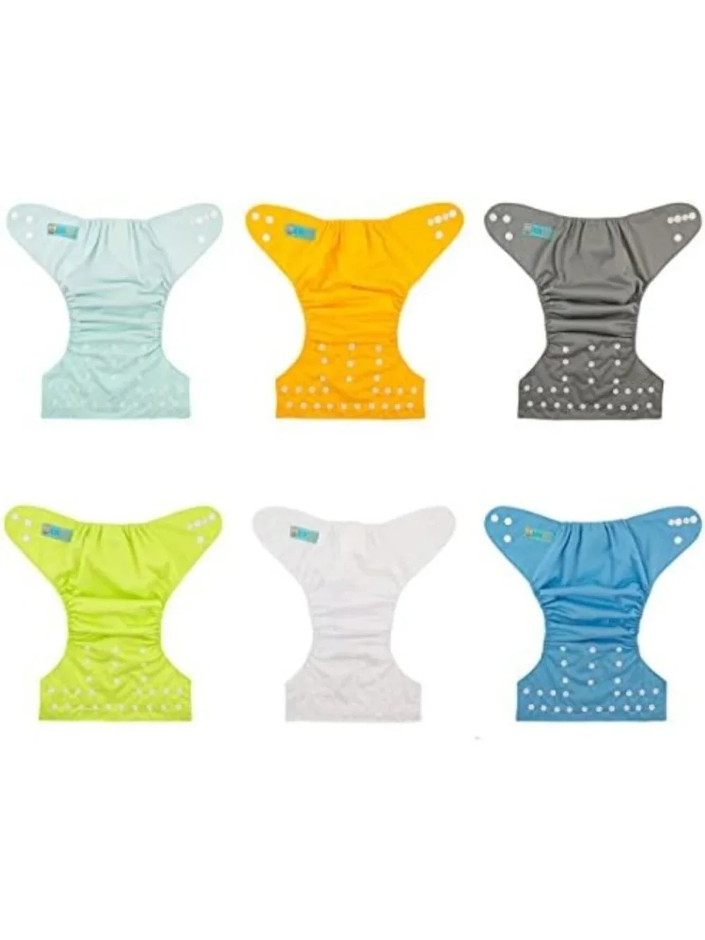 6 Pack Adjustable Cloth Diapers with 12 Inserts - Reusable & Washable for Babies